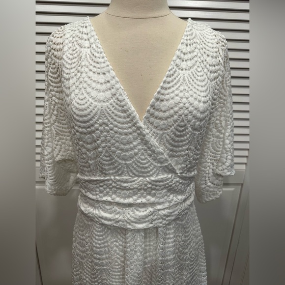 Lilly Pulitzer NWT Parigi Maxi Dress White Scalloped Shell Lace Size M - Picture 5 of 9